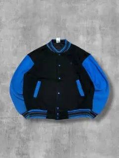 【フルーツオブザルーム】スタジャン鷲イーグルデカロゴ裏キルトブルーブラック青黒L