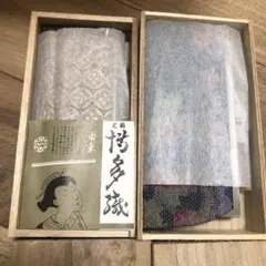 花柄 絹製 長財布 木箱付き