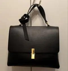 本革 ブラック 黒 ハンドバッグ ゴールド金具