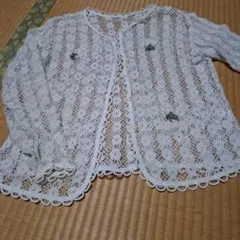 ホワイト レース編み カーディガン