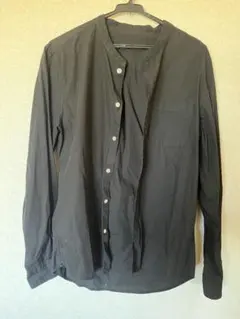 NANO UNIVERSE 　ブラック　スタンドカラーシャツ　L