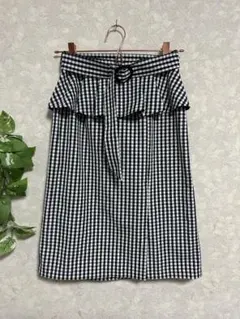 新品　ギンガムチェック タイトスカート　ベルトあり