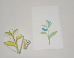 消しゴムはんこ　露草