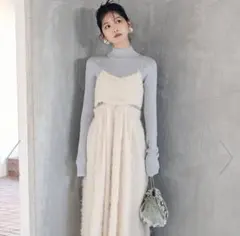 リリーブラウン　ラメニットハイネックプルオーバー