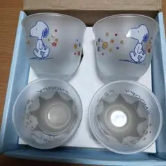 スヌーピー ガラス製コップ 4個セット