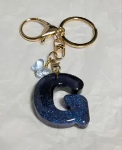 #400 イニシャルG レジン ハンドメイド イニシャルキーホルダー
