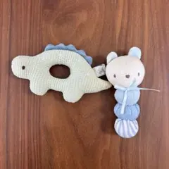 【〜12/16限定価格】ラトル　2点セット　くまさん　恐竜　ステゴサウルス