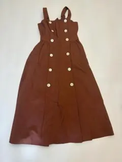 ROYAL PARTY ダブルボタン フレアジャンパースカート ブラウン 新品