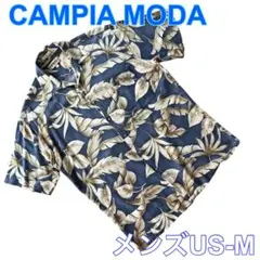 アメリカ古着 CAMPIA MODA リーフデザイン アロハシャツ US-Mのサムネイル