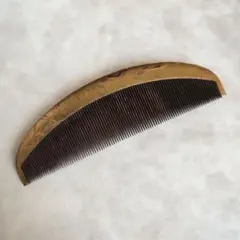 アンティーク　木製　櫛　飛翔　鶴　金蒔絵　け1　簪　笄　着物　骨董　江戸　明治