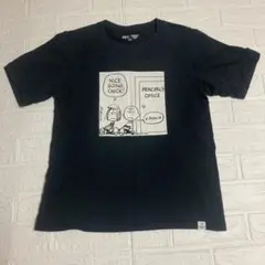 ユニクロ スヌーピー Tシャツ レディース M 黒 ブラック PEANUTS