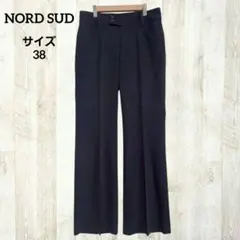 ノールシュド スラックス 38ブラック 黒 センタープレス きれいめ