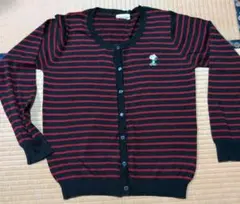 スヌーピー刺繍 カーディガン Lサイズ 黒赤