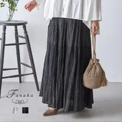 nanadecorナナデコール☆オーガニックコットン リボンギャザースカート
