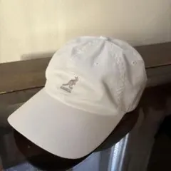 KANGOL カンゴール キャップ ホワイト 白 レザー ロゴベージュ