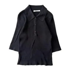 現行品】 HYKE 25SS WIDE RIBBED POLO SWEATER - メルカリ