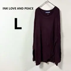 INK LOVE AND PEACE ラップデザインカットソー L ボルドー
