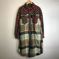 チェック柄ロングシャツ コート