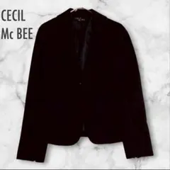 セシルマクビー テーラードジャケット 上品 ブラック 通勤フォーマル