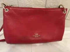 COACH レッド ショルダーバッグ