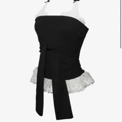 theredthread frill corset tops bk × wht - メルカリ