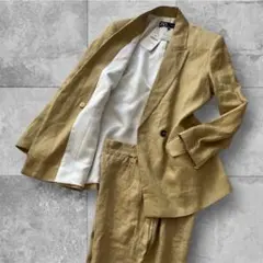 未使用 タグ有 ZARA リネン ダブル ジャケット　パンツ セットアップ