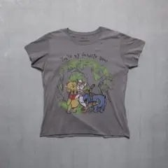断*中様 メンズXL【A品】USA古着ディズニーTシャツグレー1987