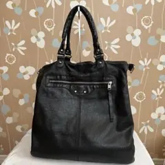 Balenciaga ブラック レザー ハンドバッグのサムネイル