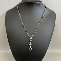 【H】SILVER 925　ブラックオニキス？　ネックレス　46cm 10.2g