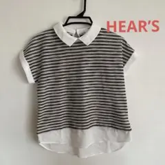 値下げ！美品HERE’S きちんと見え襟付きカットソーのサムネイル