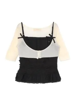ANDMARY Milly frill set tops black