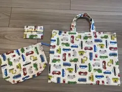 車両柄トートバッグ　お弁当袋セット