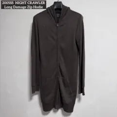NIGHT CRAWLER Long Damage Zip Hodie