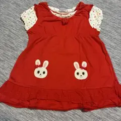 NIKI HOUSE 赤 水玉 ウサギ チュニック 110