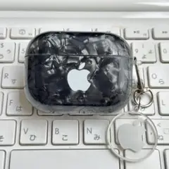りんご　オパール　ブラック　AirPodsPro　プロ　エアポッズ　TPU