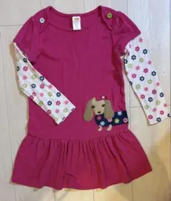 GYMBOREE 犬の刺繍付きピンクワンピース