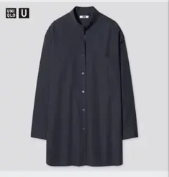UNIQLO U オーバーサイズシャツ　バンドカラー　ノーカラー　スタンドカラー