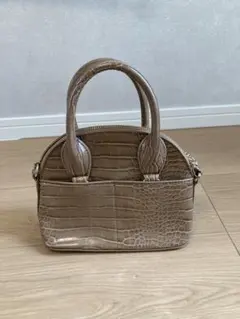ベージュ クロコダイル風 ハンドバッグ　ZARA