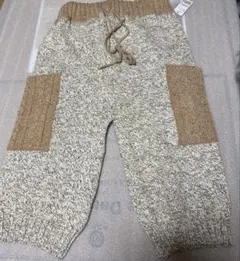 サイドポケット　ニットパンツ