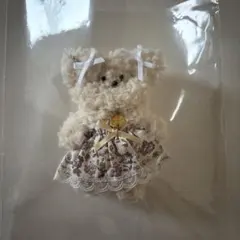 ハンドメイド くまのぬいぐるみ キーホルダー
