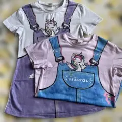 ユニコーンプリント♡半袖ワンピース２枚セット