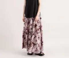 新品】CADUNE♡フルーツフラワースカート34XS定価28,600円ブラウン