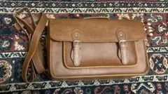 ブラウンレザー フラップバッグ