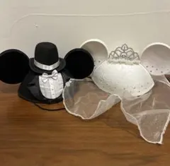 海外ディズニー ウエディング ミッキー ミニー イヤーハット　ブライダル