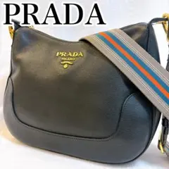 【美品✨】PRADA プラダ ショルダーバッグ　ブラック　レザー