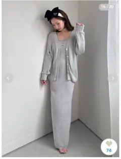 snidelhome ヘンリーデザインワンピースとシンプル片畦カーディガン