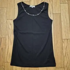 grove ビジュー付きタンクトップ ブラック