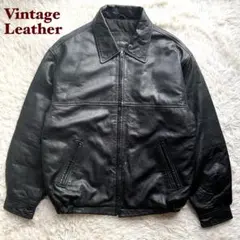 90's✨レザージャケット　ボンバー　本革　ブラック　ボンバー　菅田将暉　人気