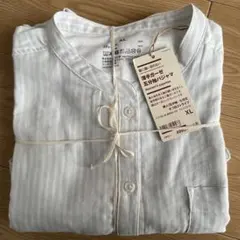 MUJI 脇に縫い目のない薄手ガーゼ五分袖パジャマ XLのサムネイル