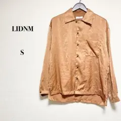LIDNM　リドム　ビンテージサテンオープンカラーシャツ　長袖シャツ　キャメルのサムネイル